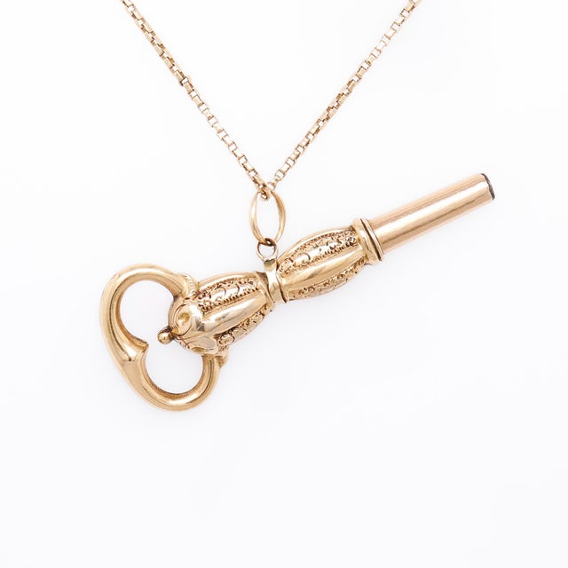 Antique 14k Gold Victorian Watch Key for a Pocket Watch For Sale - Image 4 of 9