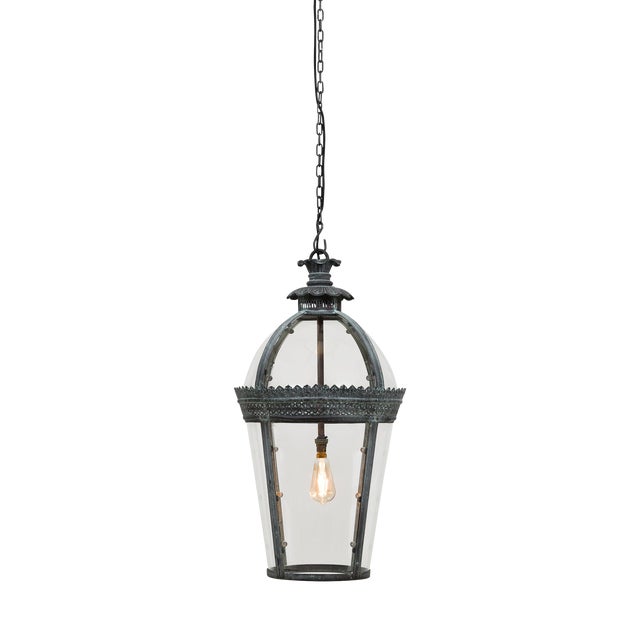 Medium Verdigris Bronze Byron Lantern from Pure White Lines For Sale