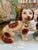 English Charming Pair of Vintage Staffordshire Style Spaniels With Gilt Chain Collars and Parted Legs, Red & Cream Porcelain Dogs For Sale - Image 3 of 17