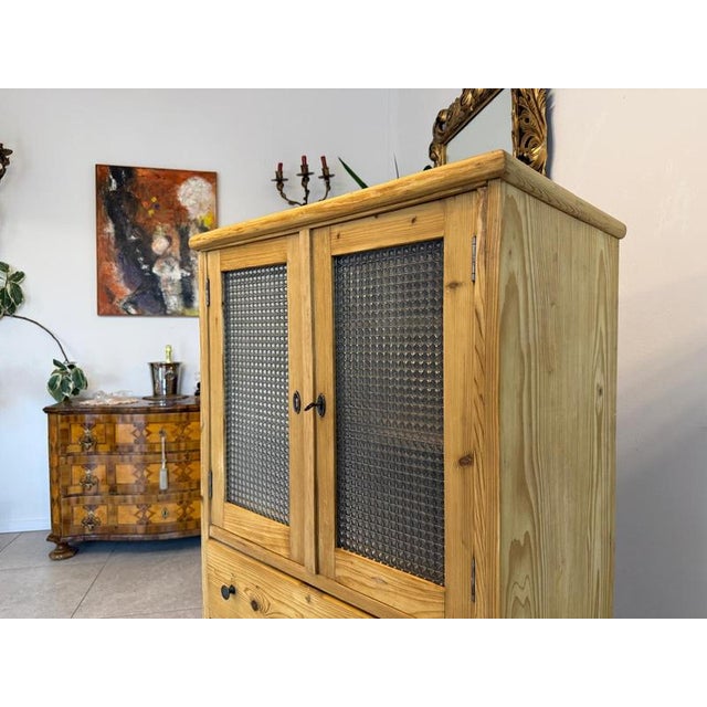 Tan Rustic Farmhouse Cupboard in Spruce Wood For Sale - Image 8 of 14