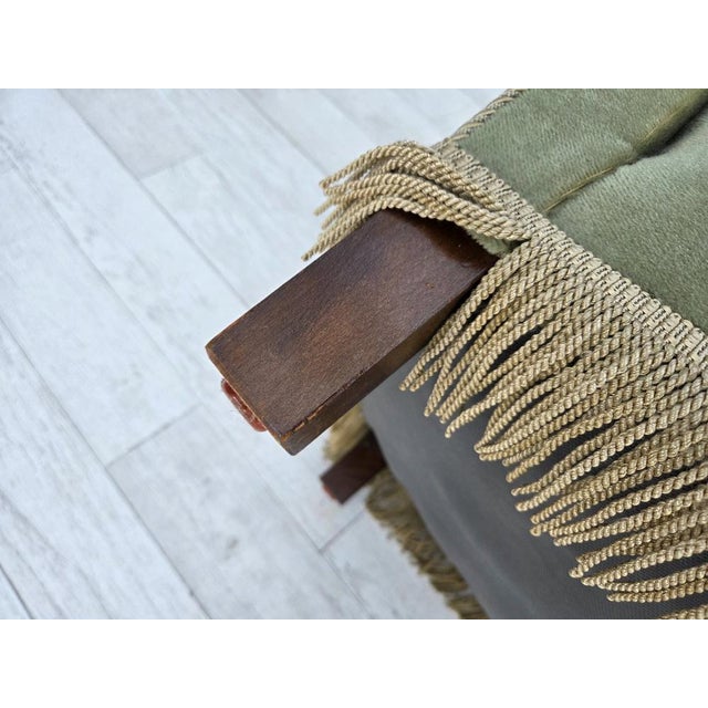 Brown Danish 2-Seater Sofa in Light Green Velour and Ash, 1960s For Sale - Image 8 of 17