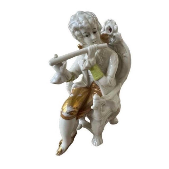 White Rare Antique 1879–1886 Unger Schneider & Cie Gräfenthal Hand-Painted Porcelain Figurines – Pair For Sale - Image 8 of 12