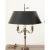 Dimensions: 28 ⅞” H x 22” W x 22” D A pair of silver-plated French candelabras made into bouillotte lamps with new black...