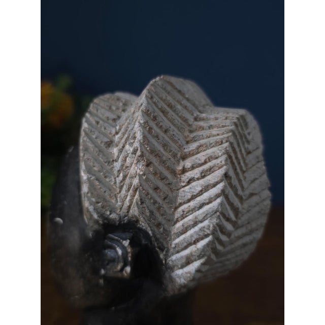 Vintage Hand Carved African Stone Bust Sculpture For Sale - Image 14 of 16