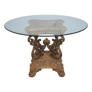 Ello Round Glass Top Pedestal Table For Sale