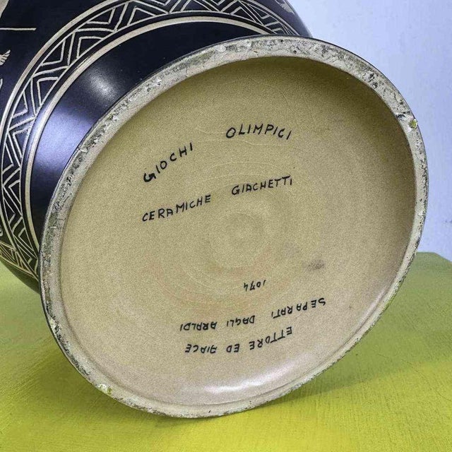 Giachetti Ceramic Vase with Mythological Figures of the Olympic Games For Sale - Image 11 of 12