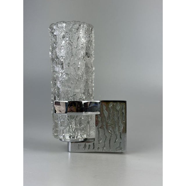 1960s Brutalist Wall Light in Glass and Chrome, Germany, 1960s For Sale - Image 5 of 15