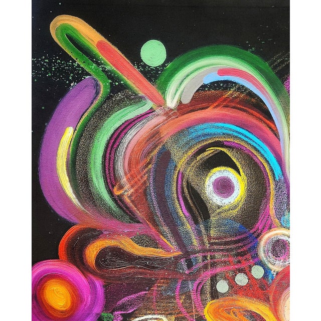 Ara explores fluid, gestural movement in this painting to mimic the rhythms of how ideas form and develop in the human...