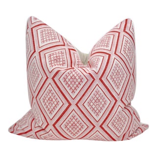 Jane Shelton "Oxmoor Diamond" 25" Square Down/Feather Pillow For Sale