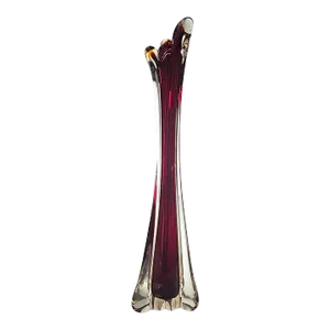 Deep Red Swung Murano Vase Sommerso Large Cased Glass