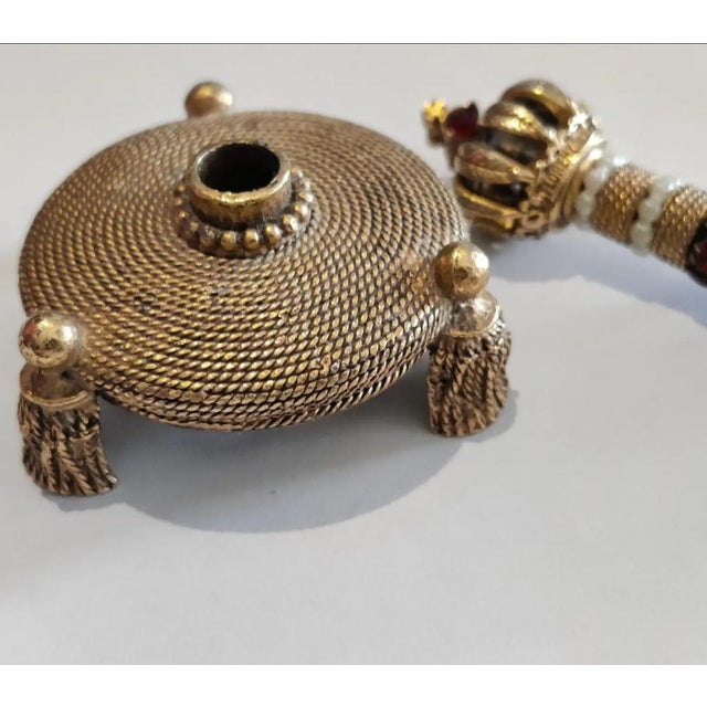 1950s Vintage Florenza Bejeweled Mechanical Pencil With Tasseled Stand For Sale - Image 5 of 10