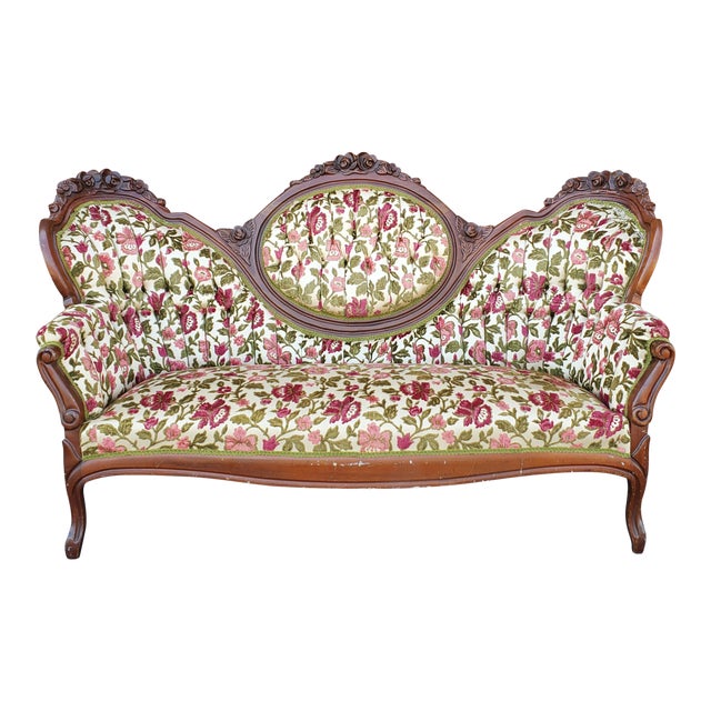 Antique Victorian Floral Couch Chairish