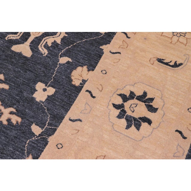 1990s Chic Ziegler Bluish Gray Beige Hand-Knotted Wool Rug - 9'3'' X 11'9'' For Sale In New York - Image 6 of 8