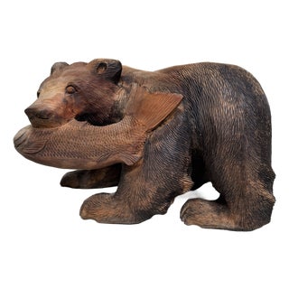 Large Wooden Ainu Bear Kibori Kuma, 1940s For Sale