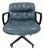 Knoll Pollock Chair in Aqua Leather, Steel Frame For Sale