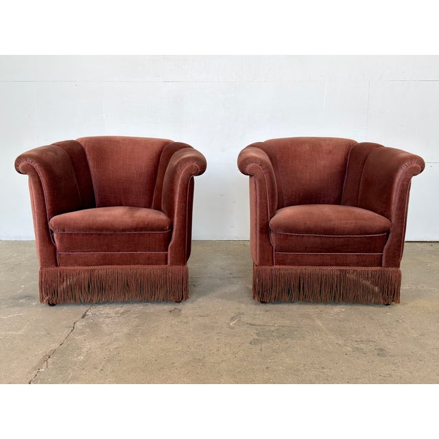 Art Deco Danish Mohair Lounge Chairs with Channel Back, 1940s, Set of 2 For Sale - Image 9 of 9