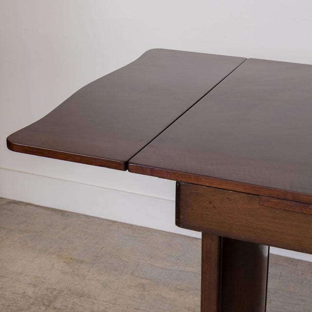 1940s French Wavy Walnut Console Table For Sale - Image 10 of 15