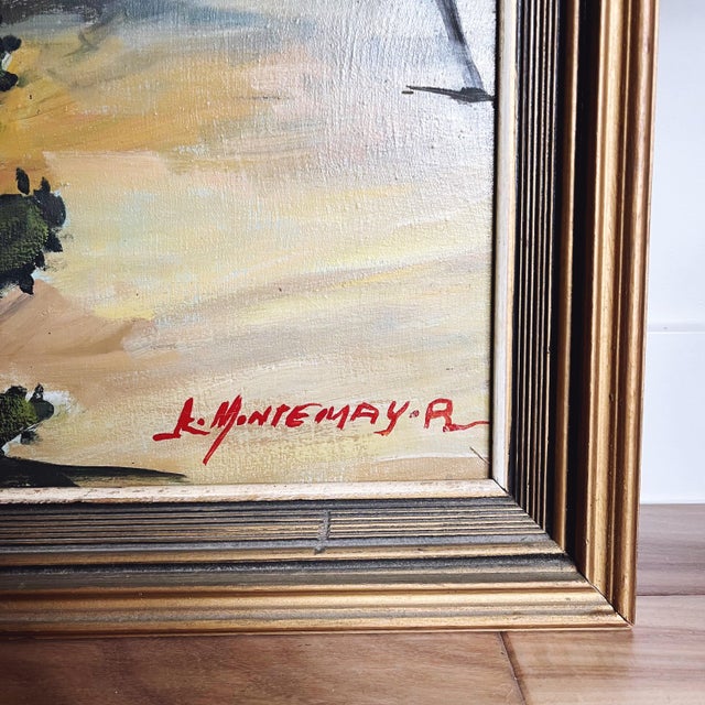 Vintage Spanish Mission Original Oil Painting For Sale - Image 4 of 6