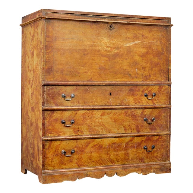 Swedish Antique Painted Pine Writing Desk, 1870 For Sale