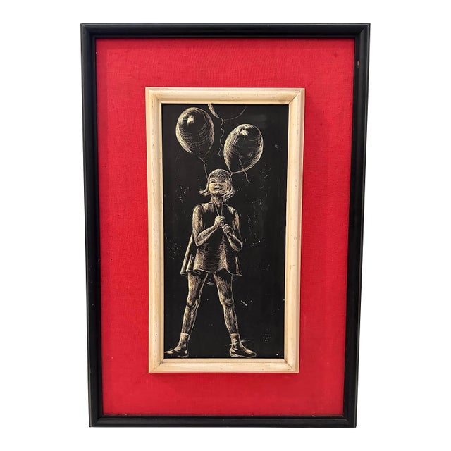 Vintage Art Titled “Balloons” by Jean Henrikson For Sale