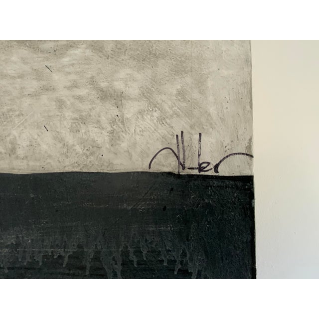 “Black, White, Gray Contrast” Minimalist Plaster Painting by Allen Kerr ...
