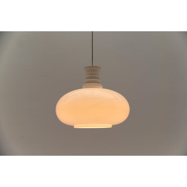 White Milk Glass Ceiling Lamp from Peill & Putzler, 1960s For Sale - Image 10 of 13