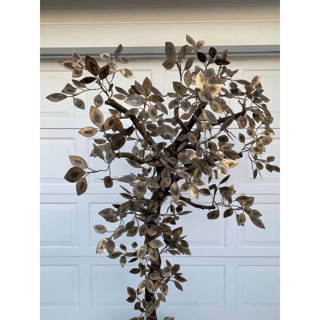 Brutalist Hammered Metal Tree Sculpture With Uplight, Curtis Jere, 1960's For Sale In Philadelphia - Image 6 of 13
