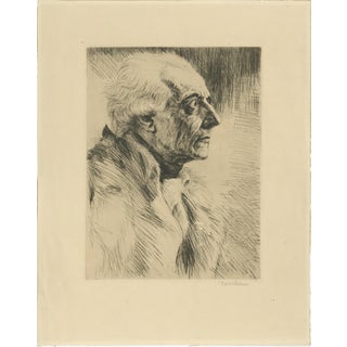 Karl Bauer, Bust Portrait of Frederick the Great, 1940s, Etching on Paper For Sale