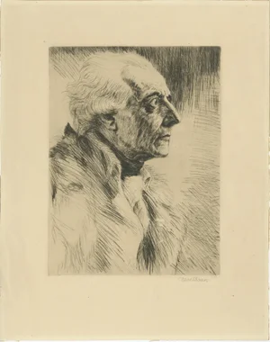Karl Bauer, Bust Portrait of Frederick the Great, 1940s, Etching on Paper