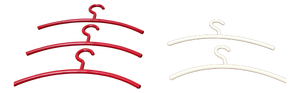 Mid-Century Modern Space Age German Red and White Coat Hanger, 1960s, Set of 5