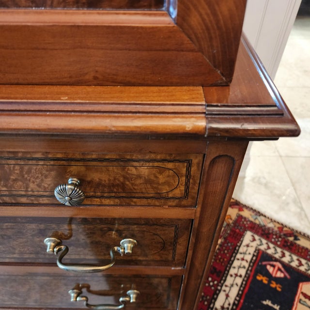 Antique Georgian Burlwood Rolltop Desk For Sale - Image 14 of 18