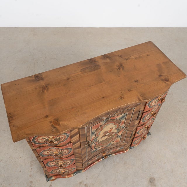 19th Century Austrian Original Hand-Painted Cabinet Chest of Drawers For Sale - Image 4 of 17