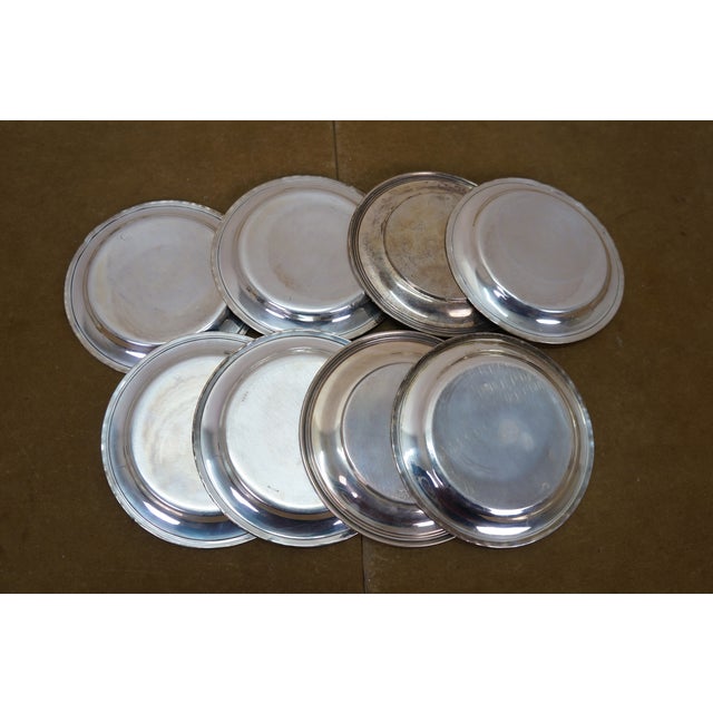 Metal Antique Baltimore & Woodside Sterling Silver Bread & Butter Plates 557g 6" - Set of 8 For Sale - Image 7 of 12