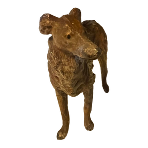 Vintage Bronze Metal Dog Figurine Borzoi Saluki Greyhound Statue 4 Inch