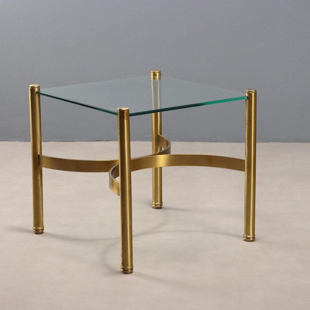 Vintage Coffee Table Brass Glass Top, Italy, 1970s For Sale - Image 10 of 10