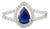 14k White Gold Sapphire Diamond Pear Engagement Ring Size 5.5 For Sale