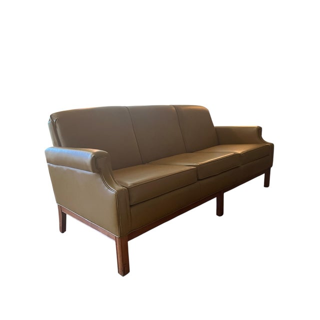 Animal Skin Authentic 1960s Leather Sofa MCM American Built For Sale - Image 7 of 8