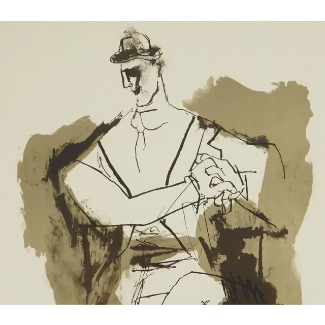 Abraham Rattner (1895-1978) figural lithograph from the Beggar's Open Portfolio. Pencil signed and numbered 102 of 150....