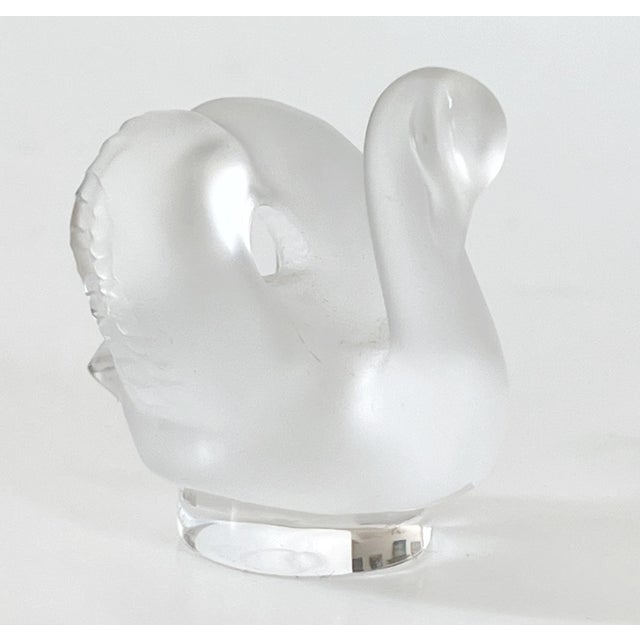 Transparent Lalique France Crystal "Cynget" Swan Cache/Seal Paperweight. For Sale - Image 8 of 9