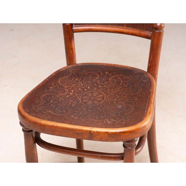 Brown Vintage Bentwood Chairs by Jacob & Josef Kohn, 1950s, Set of 4 For Sale - Image 8 of 9