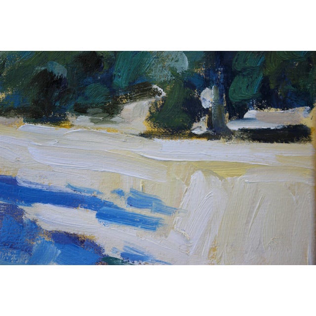 Contemporary Modern Oil Painting, Golden Hills & Oaks Landscape For Sale - Image 3 of 7