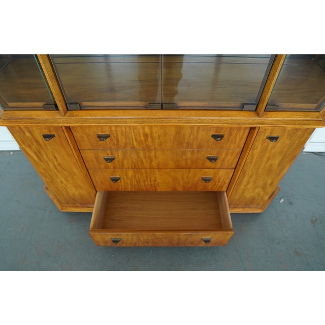 Vintage Drexel Formations Burl Wood Display Cabinet For Sale - Image 13 of 16