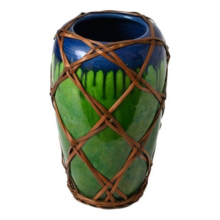 Antique Japanese Awaji Ceramic Vase, 1900s For Sale