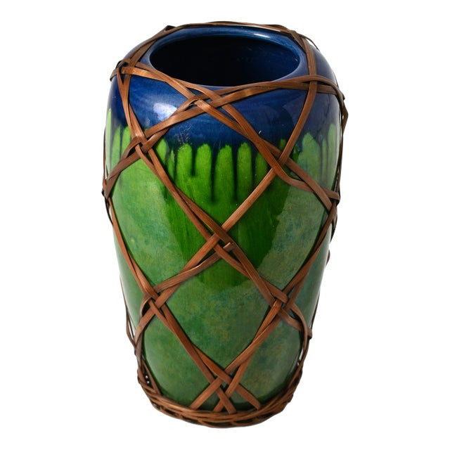 Antique Japanese Awaji Ceramic Vase, 1900s For Sale
