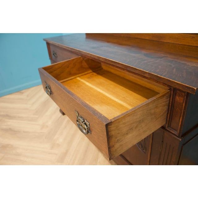 Wood Antique Art Nouveau Oak Sideboard, 1900s For Sale - Image 7 of 12
