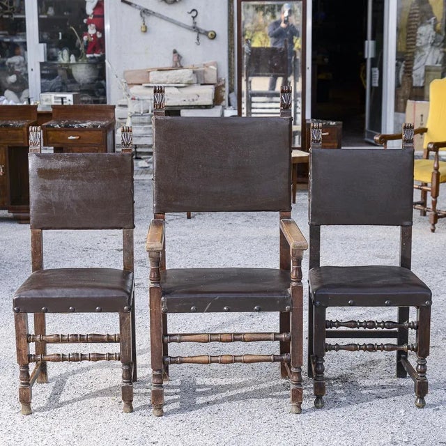 Vintage Chairs in Leatherette, 1930s, Set of 3 For Sale - Image 9 of 9