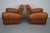 Animal Skin French Cognac Moustache Back Leather Club Chairs, 1950s, Set of 2 For Sale - Image 7 of 18