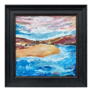 Impressionistic Seascape Beach Landscape Painting Unique Original Art by Contemporary British Artist, 2020