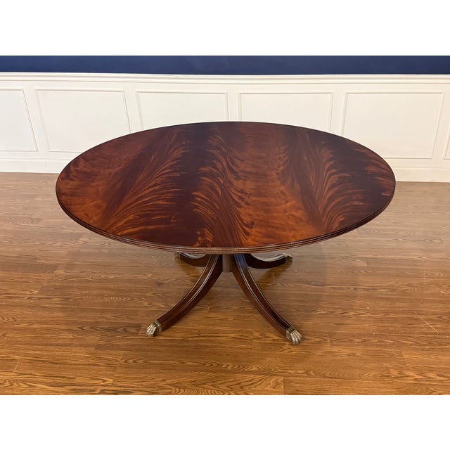 Georgian Style 60 Inch Diameter Mahogany Dining Table by Leighton Hall - Showroom Sample For Sale - Image 12 of 18