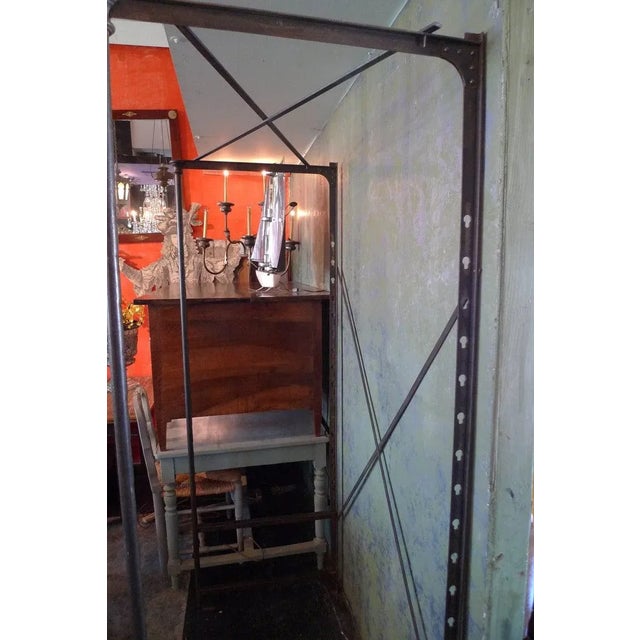Mid-Century Modern 1940s French Iron Display Unit With Four Painted Wood Shelves For Sale - Image 3 of 11